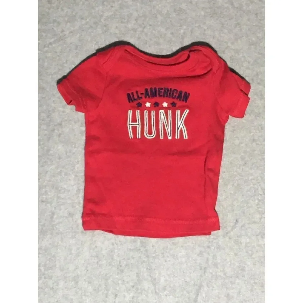 Baby Carter’s Shirt Size Newborn NB All American Hunk 4th of July Shirt Cute
